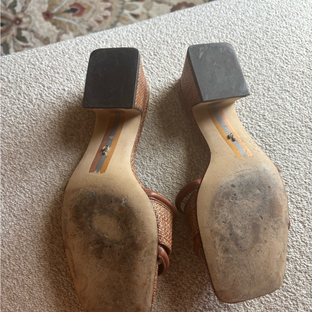 Sam Edelman Tan Brown Woven Slide Mules - Picture 2 of 2